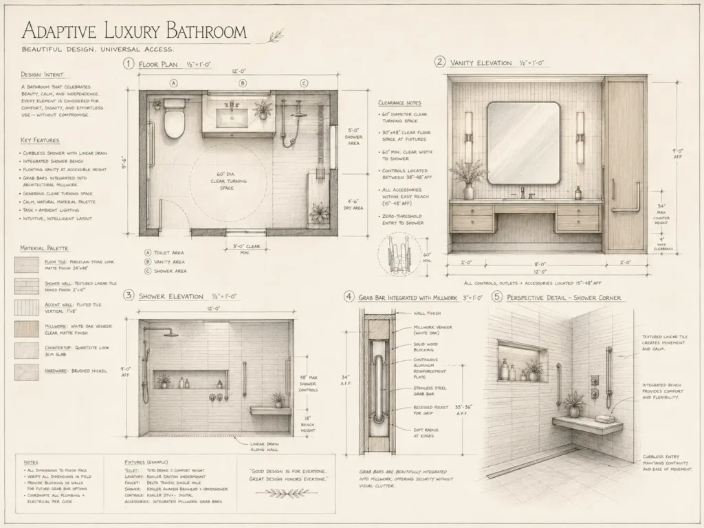 Adaptive luxury bathroom design presentation